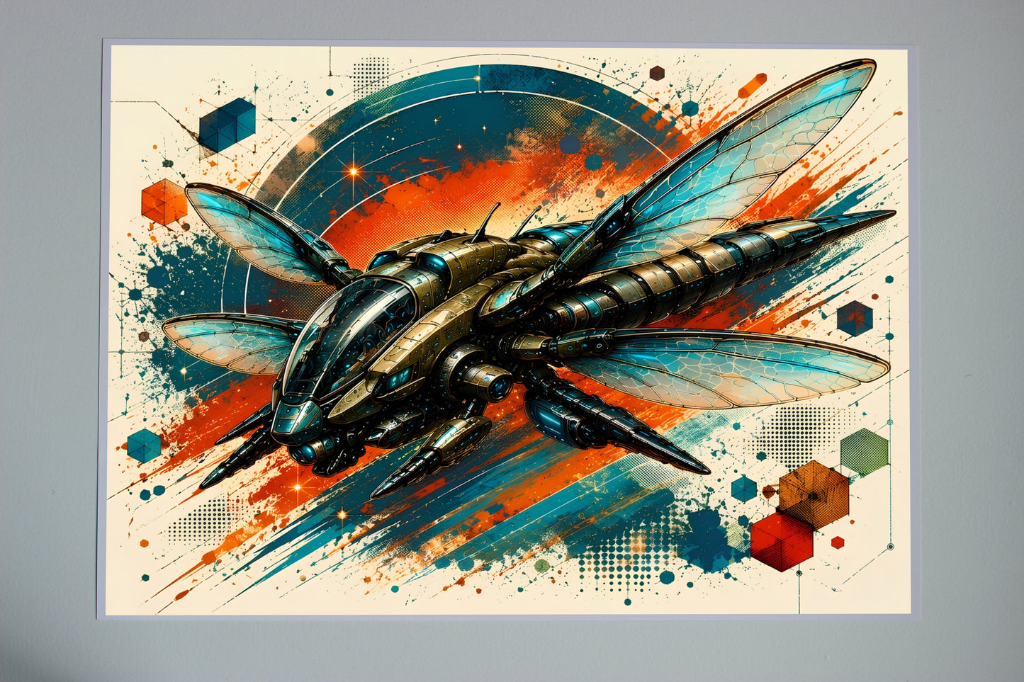 Mekanisk Trollslända – Futuristisk Sci-Fi Poster