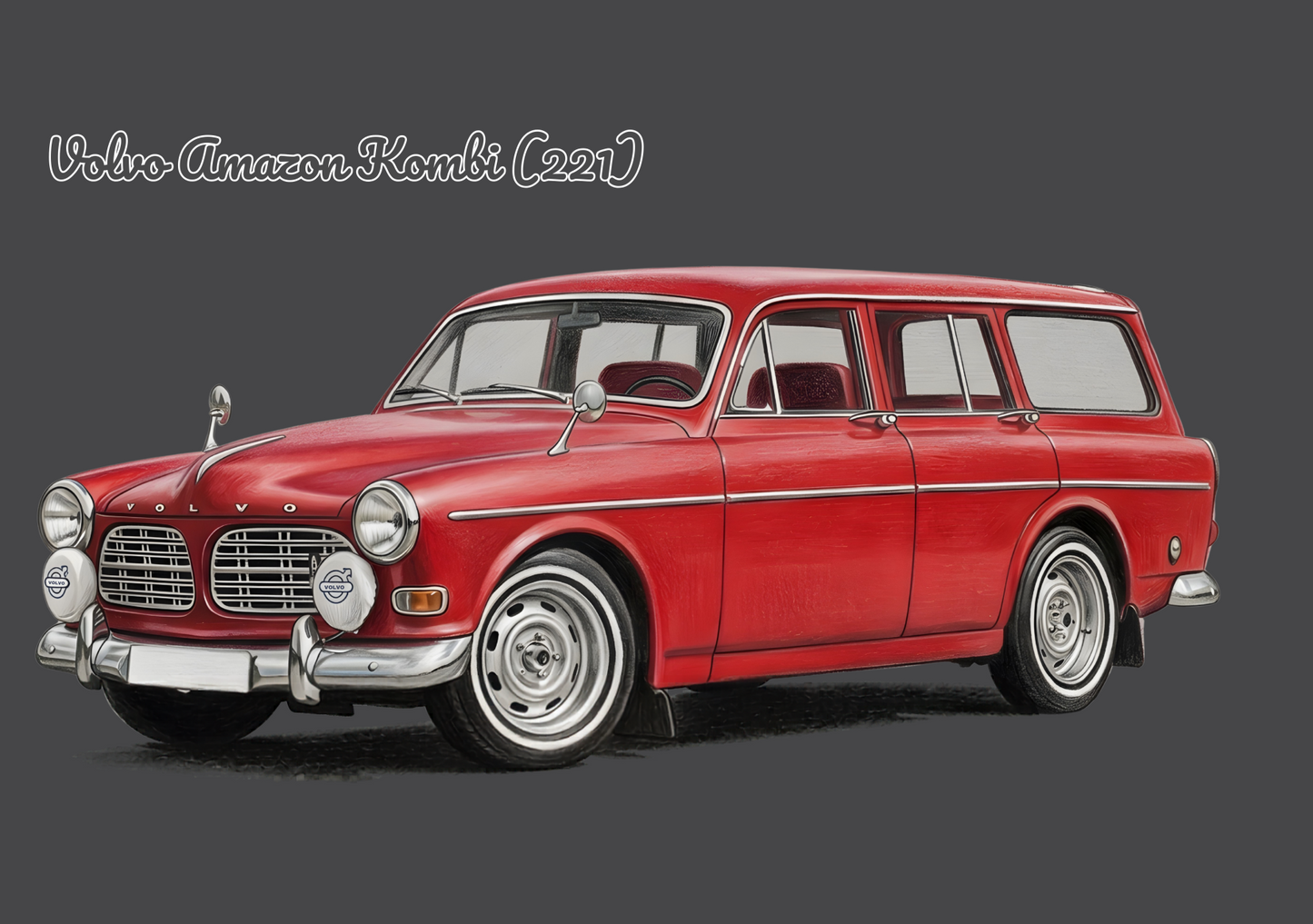 Volvo Amazon Kombi 221 Poster – Teknisk Profil