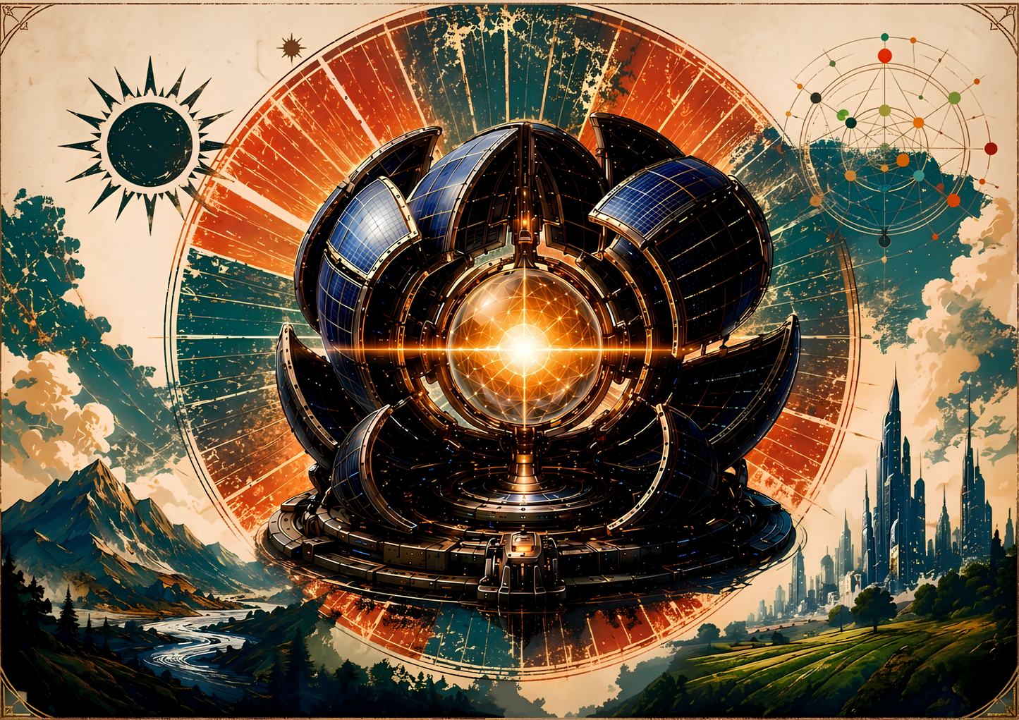 Futuristisk Energikärna Poster – Sci-Fi Teknologisk Väggkonst A2 & A3