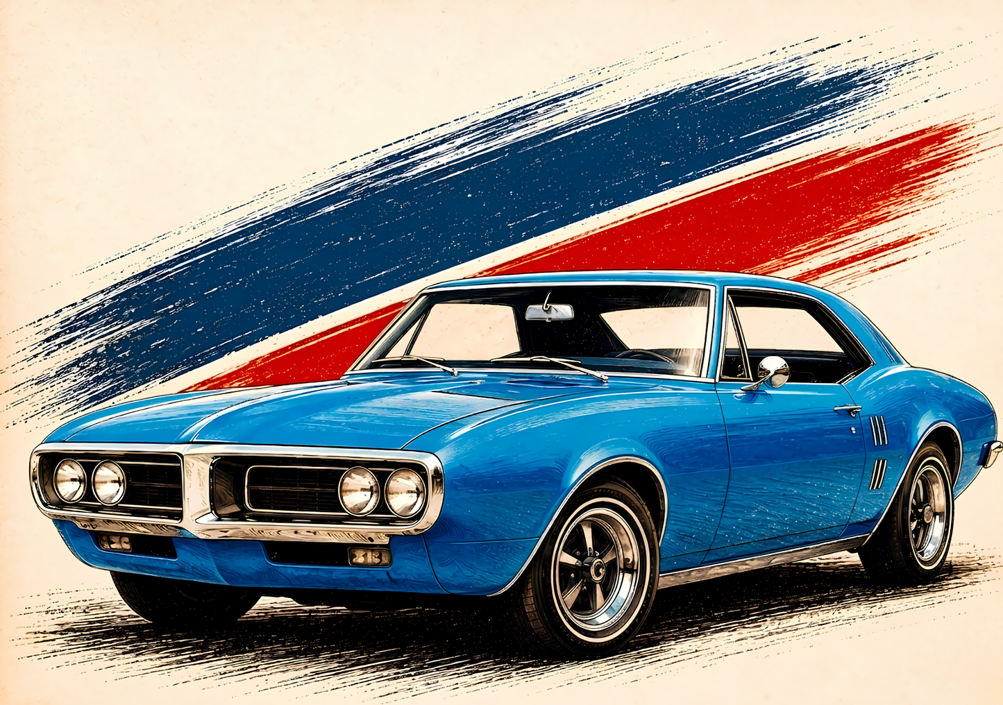 Klassisk Amerikansk Muscle Car Poster – Retro Bilkonst A2 & A3