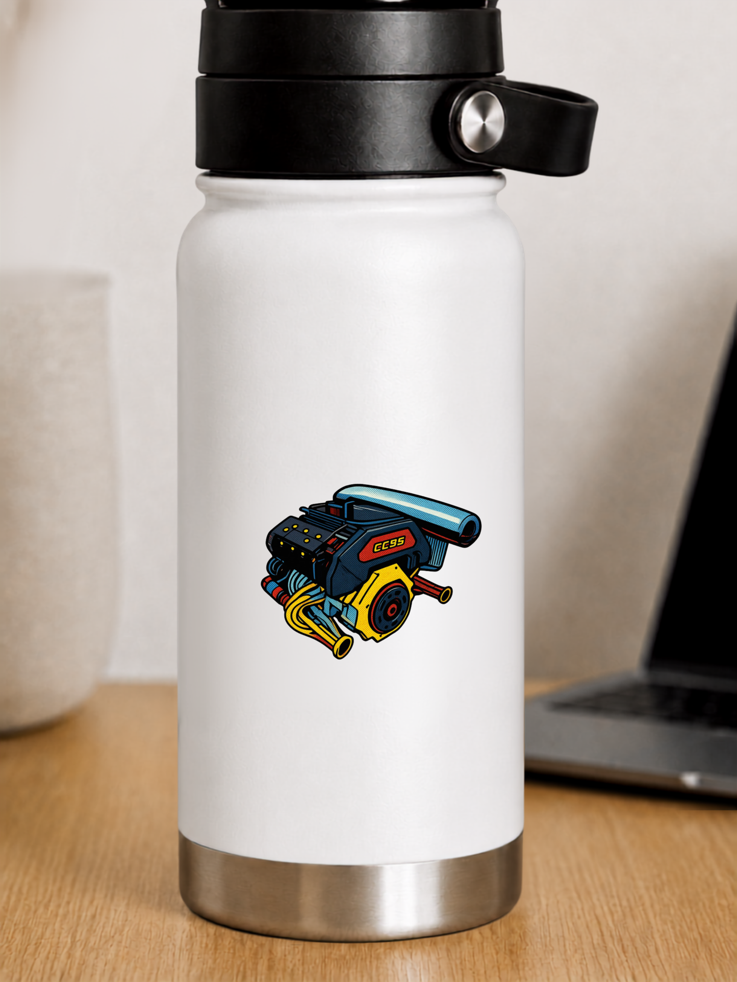 Koenigsegg CC Klistermärke – Blå Hyperbil i Retro Pop Art Stil 5.6 cm i längden cm