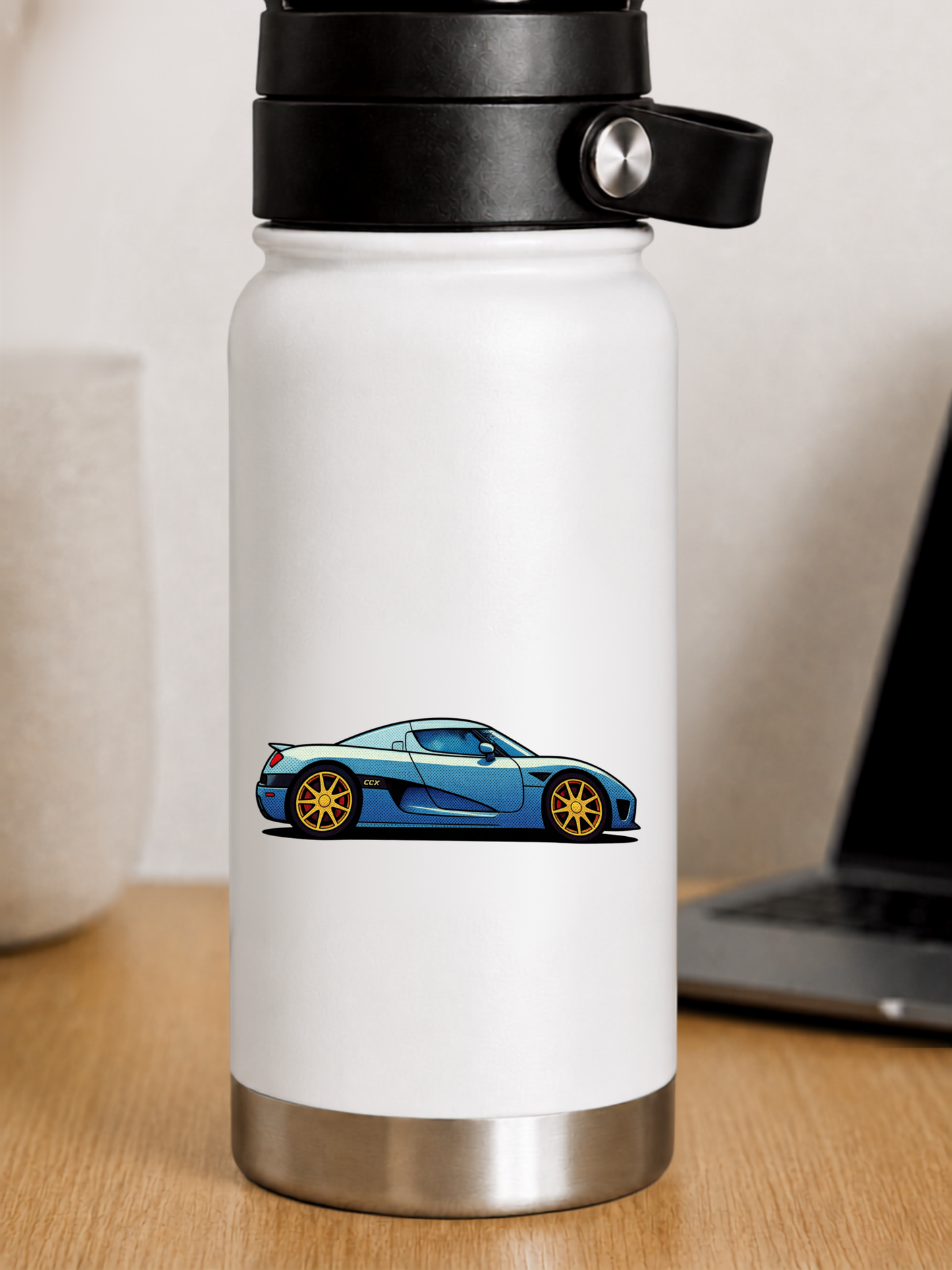 Koenigsegg CCX Sidoprofil Pop Art Klistermärke – Premium Die Cut Sticker 8.4 cm