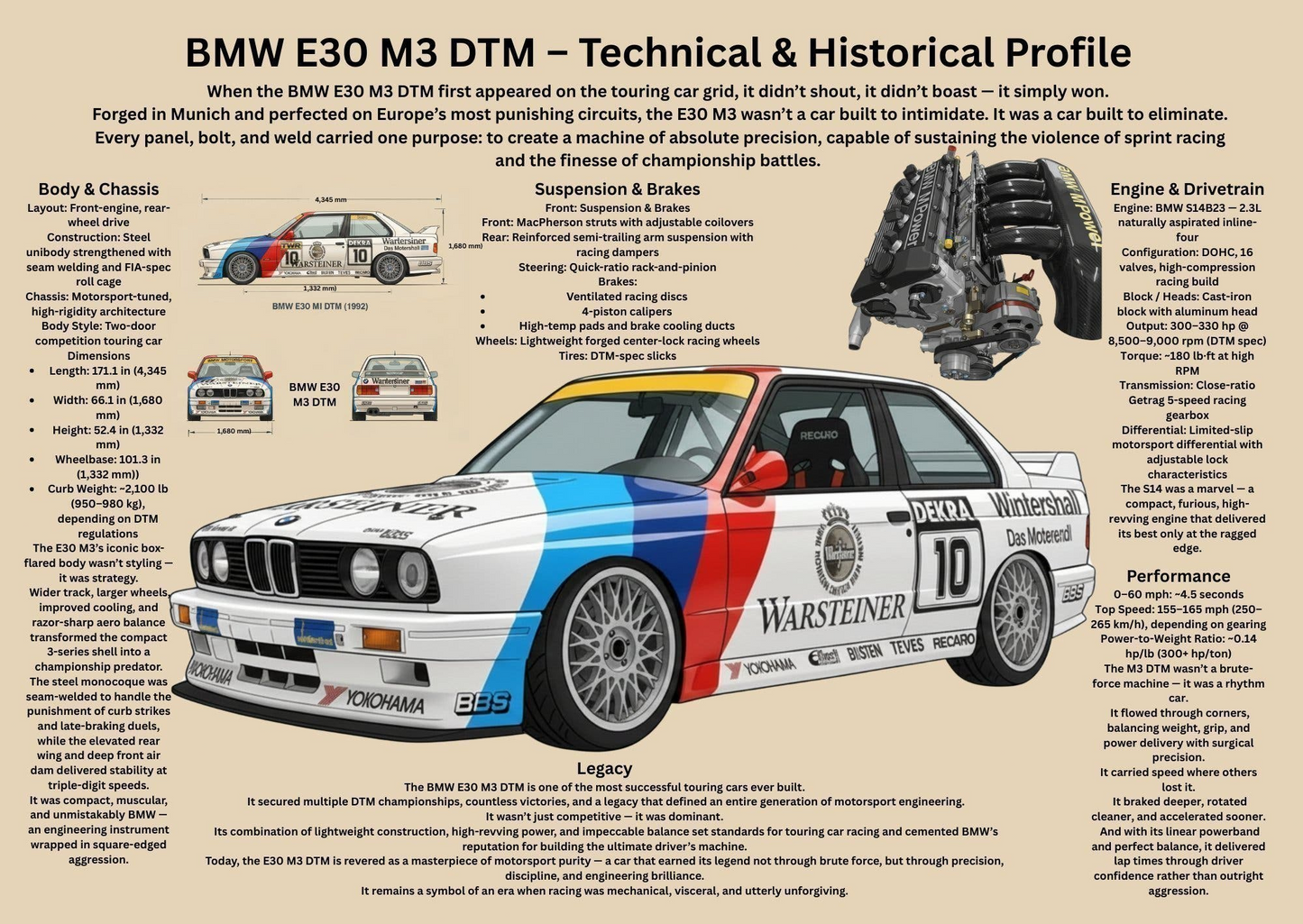 BMW E30 Poster med klassisk BMW E30 design