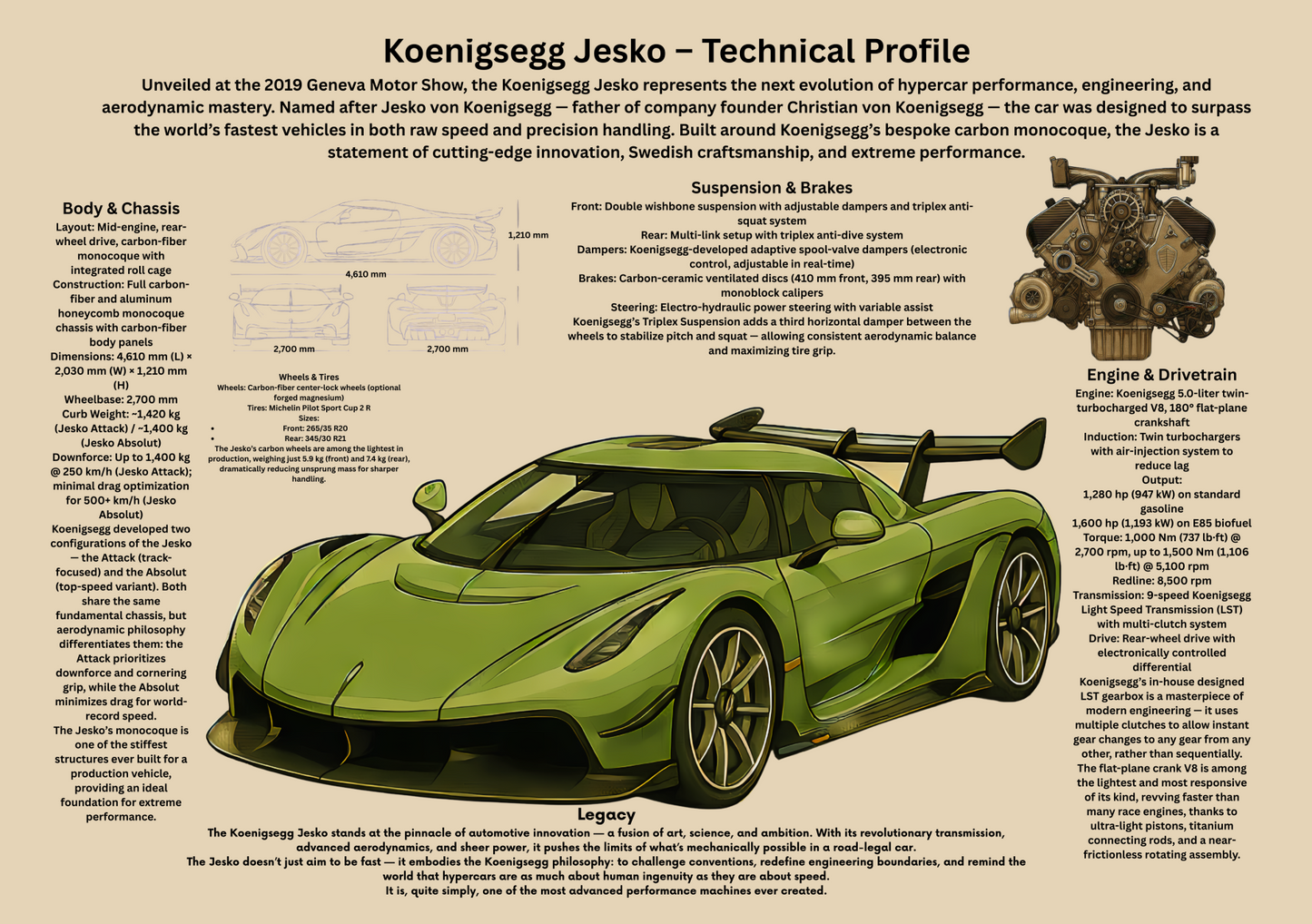 Koenigsegg Jesko Poster – Technical Profile (2019–Present)
