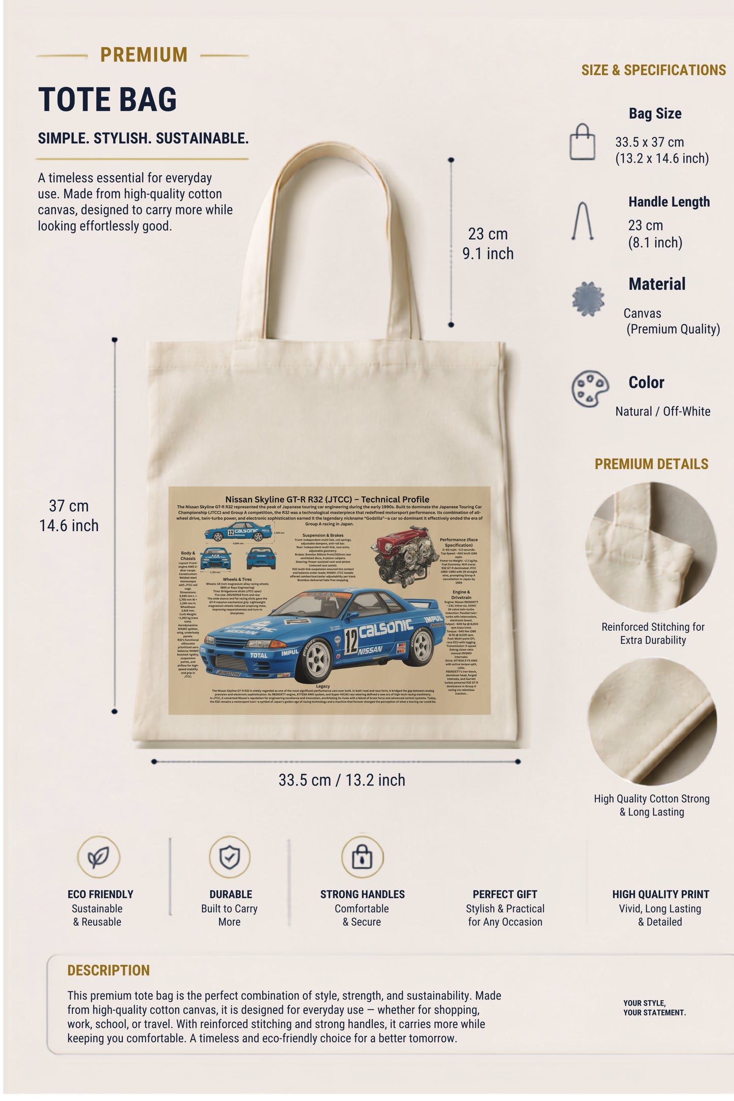 Nissan Skyline GT-R R32 JTCC Tygkasse – Motorsportdesign