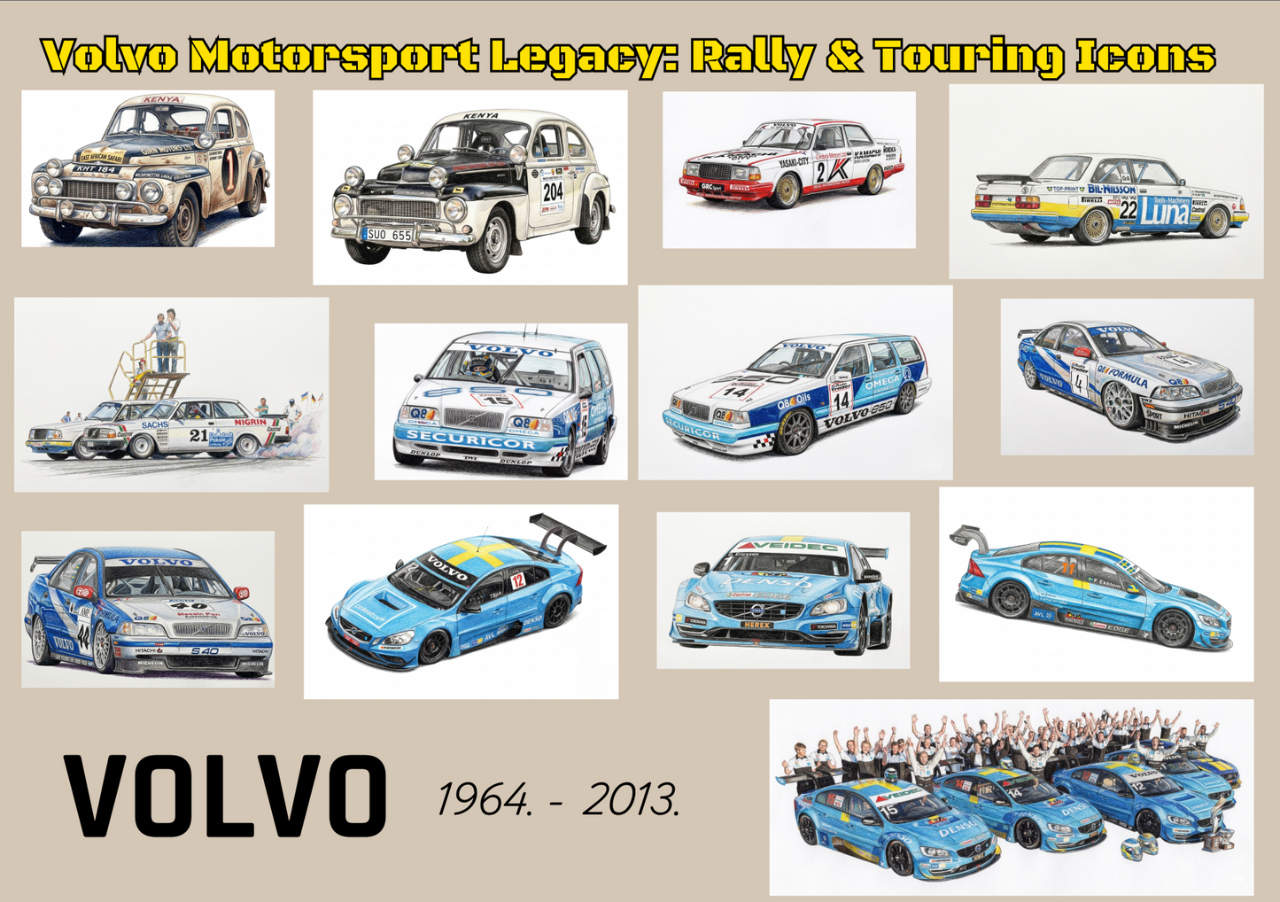 Volvo Motorsport Legacy Poster – Rally & Touring Icons (1964–2013)