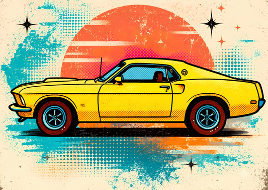 Retro Muscle Car Poster – Klassisk Amerikansk Bilkonst A2 & A3