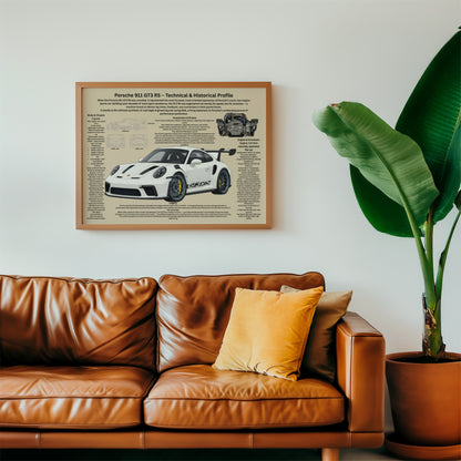 Inspirerad av Porsche 911 GT3 RS – Teknisk Poster (A2/A3)