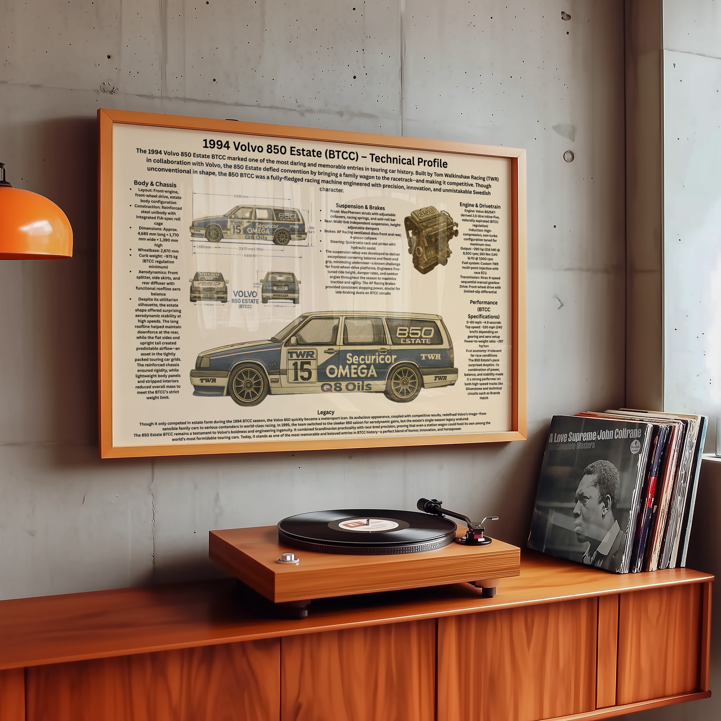 1994 Volvo 850 Estate BTCC Inspirerad – Teknisk Profilposter