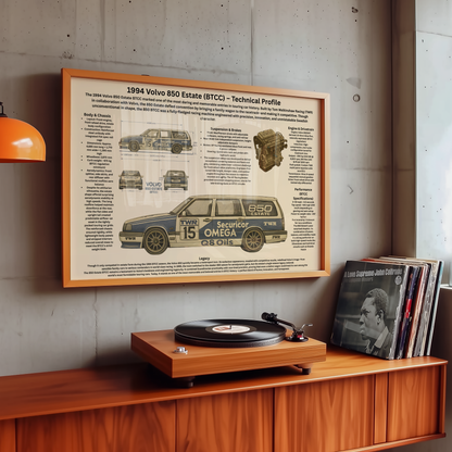1994 Volvo 850 Estate BTCC Inspirerad – Teknisk Profilposter