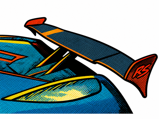 Koenigsegg Agera RS Edition Bakvinge Pop Art-klistermärke – 6.8  cm
