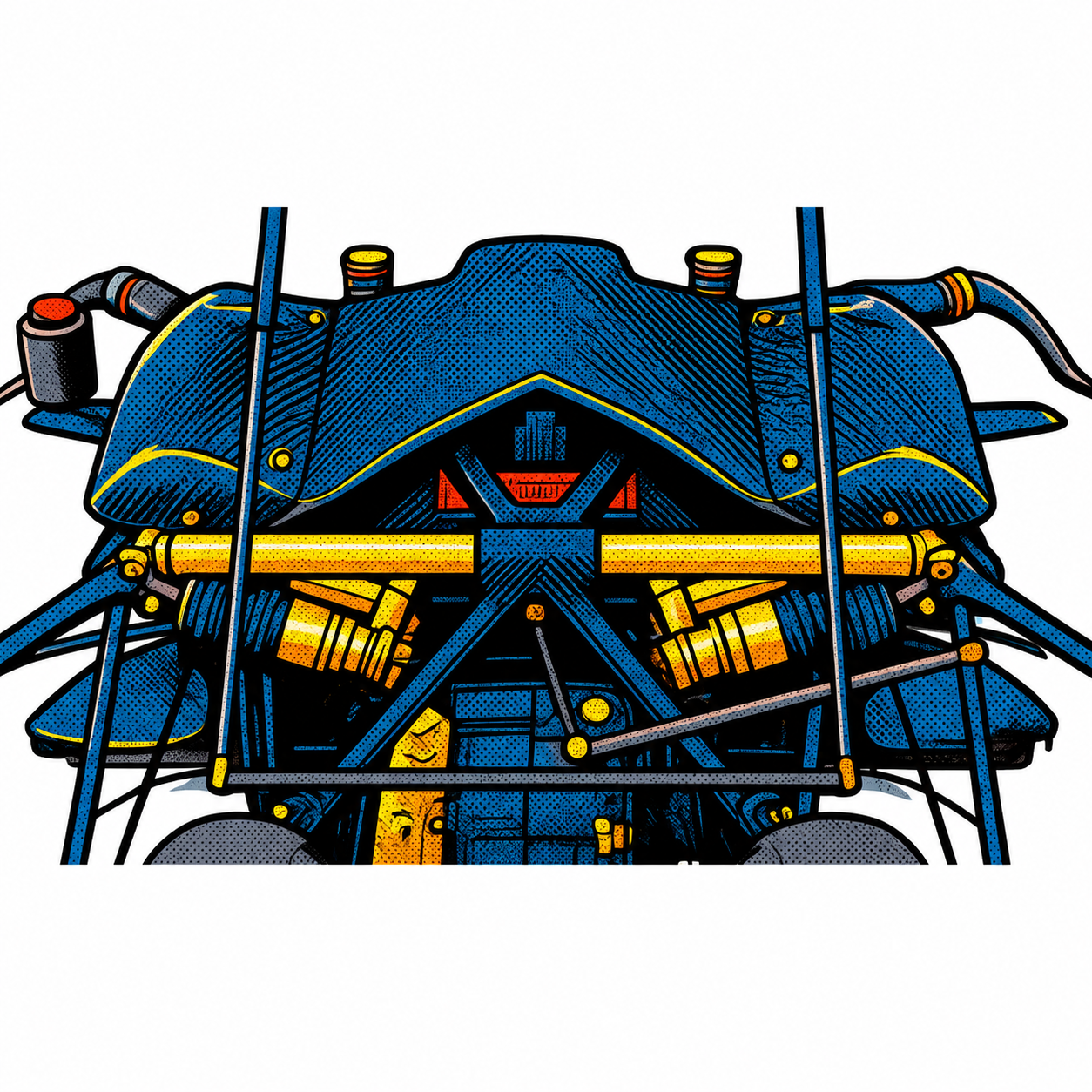 Koenigsegg Bakre Fjädring Pop Art-klistermärke | Premium Die-Cut 6.4 cm lång  | Nexo