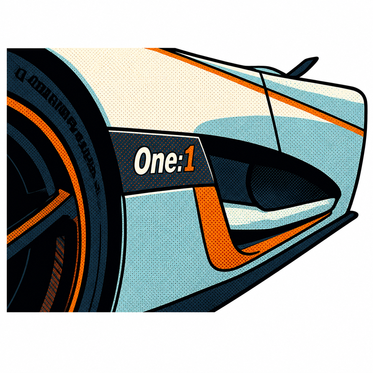 Koenigsegg One:1 detaljklistermärke 6.6cm lång