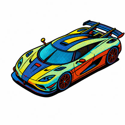 Koenigsegg One:1 Pop Art-klistermärke | Premium Die-Cut 7.9 cm  | Nexo
