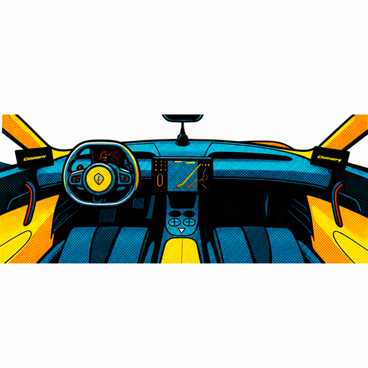 Retro Pop Art Bilinteriör Sticker