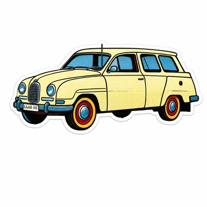 SAAB 95 Retro Sticker – Vintage Classic Wagon Illustration