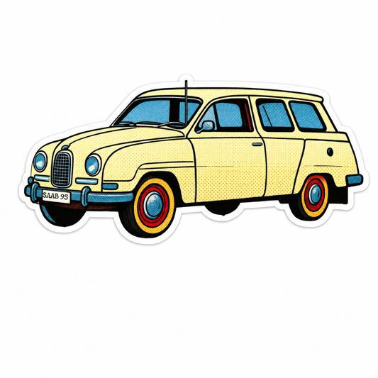 SAAB 95 Retro Sticker – Vintage Classic Wagon Illustration