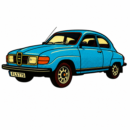 SAAB Retro Klistermärke – Klassisk Svensk Bil – Vintage Design (Copy)