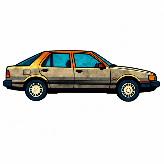 Retro Klistermärke med Saab