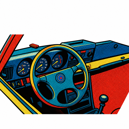 Saab Klassisk Interiör Retro Klistermärke – Vintage
