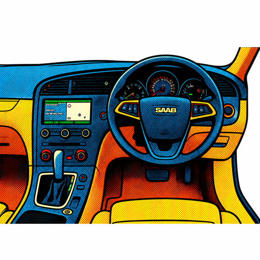 SAAB Interiör Retro Klistermärke – Vintage Pop Art Dashboard