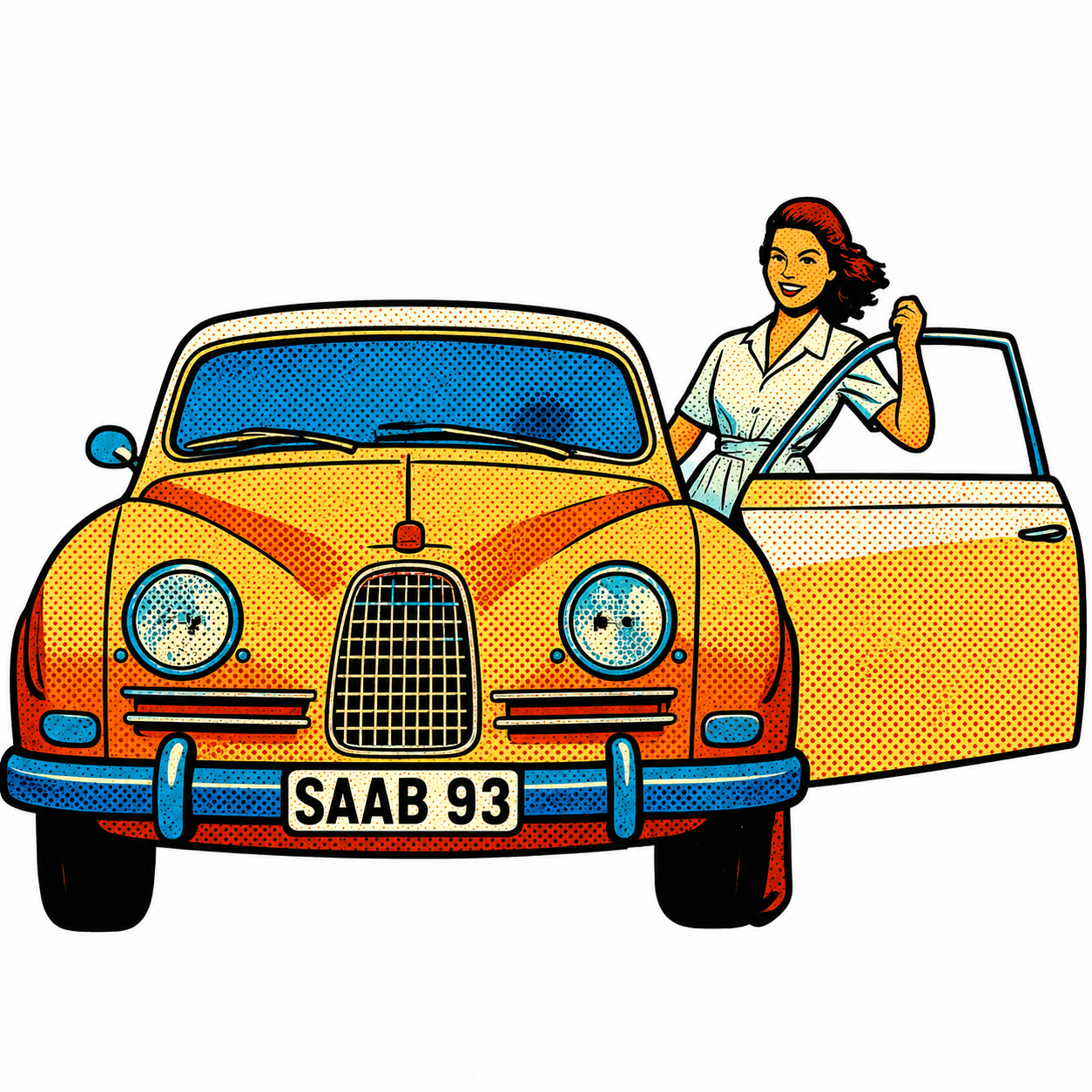 SAAB 93 Retro Klistermärke – Vintage klistermärken – Svensk Klassiker