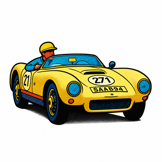 Saab Sonett I Racing Sticker | Vintage Swedish Sports Car | Pop Art Vinyl Decal