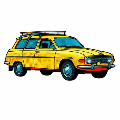 Saab 95 Wagon Sticker | Retro Pop Art Classic Swedish Car Decal | NEXO