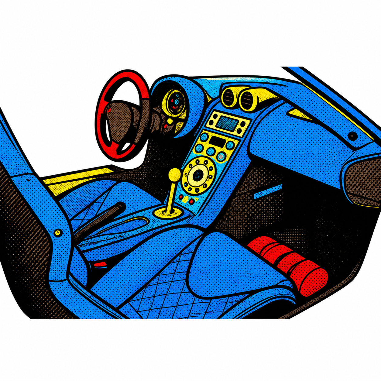 Koenigsegg CCX Interiör Pop Art Klistermärke – Premium Die Cut Sticker 5.5 cm