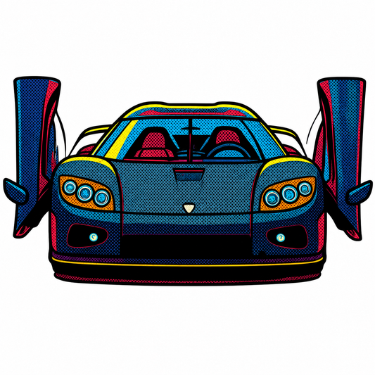 Koenigsegg CCR Frontvy Klistermärke – Retro Pop Art 6.4 cm