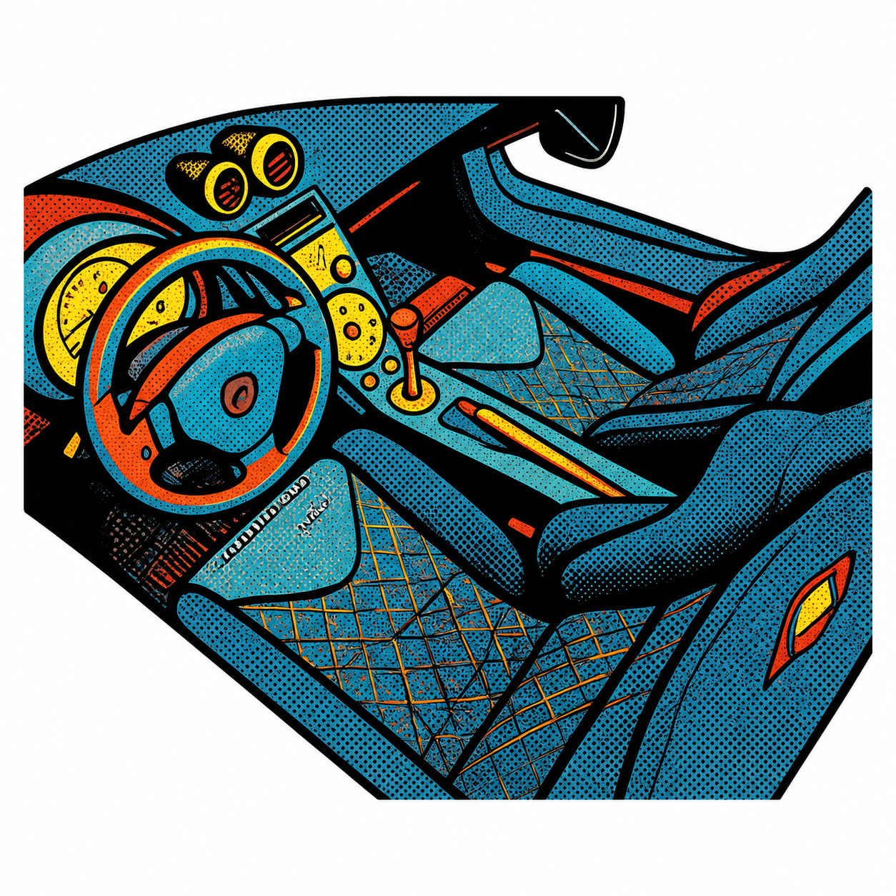 Koenigsegg CCR Cockpit Klistermärke – Retro Pop Art 6.5 cm