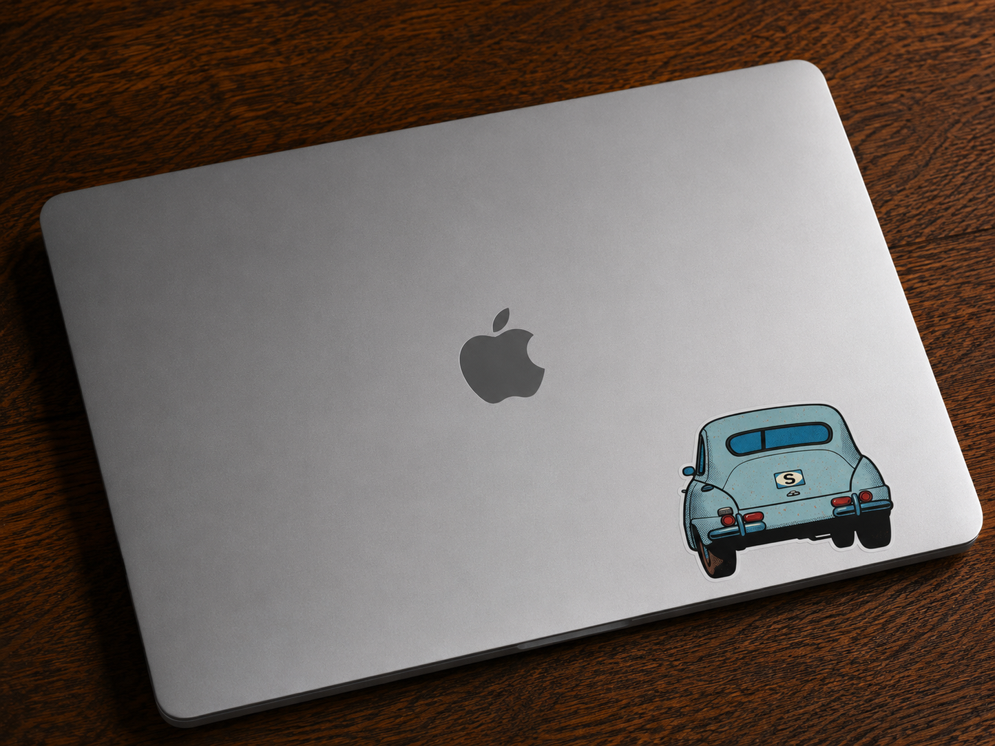 Klassisk Saab Bakifrån Sticker – Retro Pop Art
