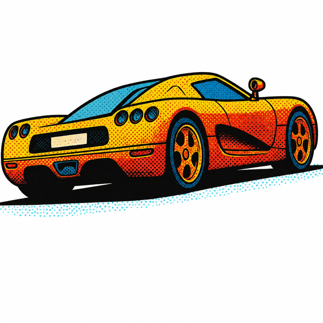 Koenigsegg CC Klistermärke – Orange Retro Pop Art Hyperbil | Sticker för Laptop, Vattenflaska & Bilentusiaster