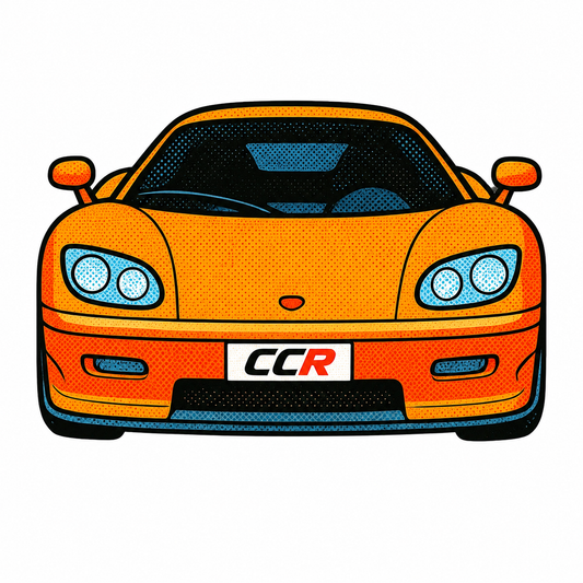 Koenigsegg CCR Front Klistermärke – Retro Pop Art Hyperbil 5.6 cm