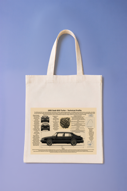 Saab 900 Turbo Technical Profile Tygkasse – Klassisk svensk bildesign