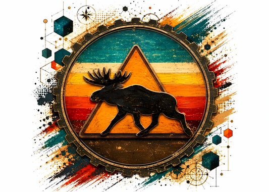 Nordic Moose Emblem – Retro Skandinavisk Poster