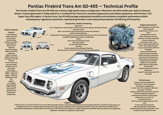 American Muscle Car Poster – Technical & Historical Profile (1973)