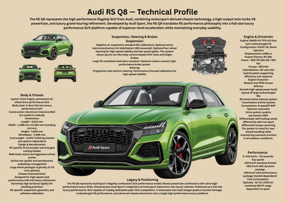 German Performance SUV Poster – Technical Profile Wall Art A2 & A3