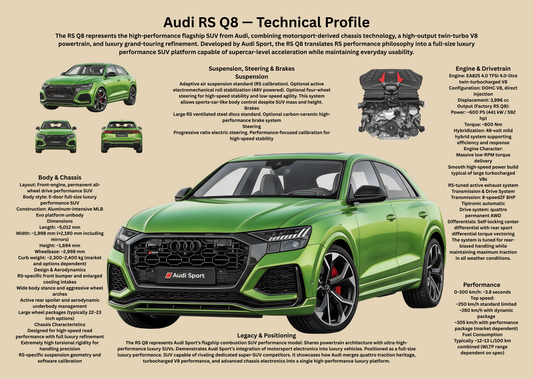 German Performance SUV Poster – Technical Profile Wall Art A2 & A3