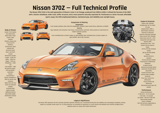 Japanese Sports Coupe Technical Poster (2009–2020) - Automotive Wall Art