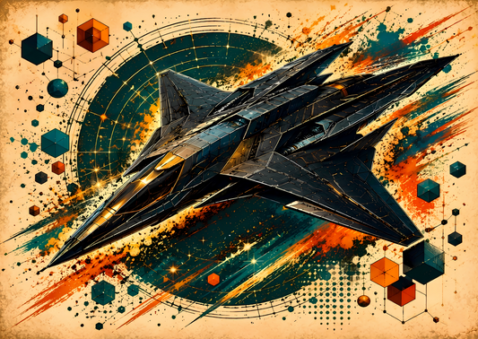Void Raven Starfighter – Futuristisk Sci-Fi Poster