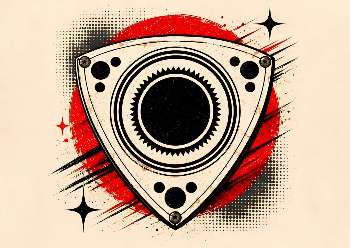 Rotary Engine Emblem Poster med JDM Wankel-motor design