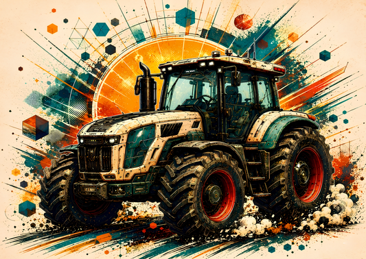 Kraftfull Traktor – Modern Jordbruk Poster