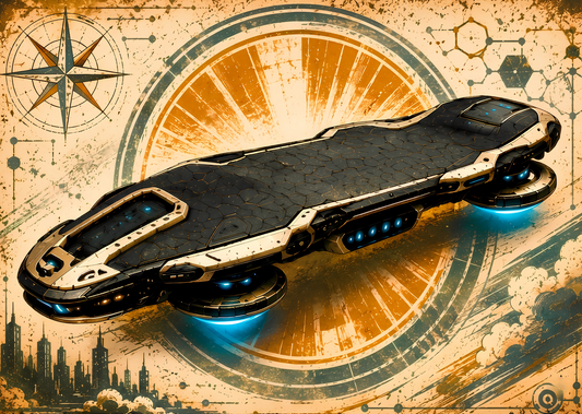 Futuristiskt Rymdskepp Poster – Premium Sci-Fi Väggkonst A2 & A3