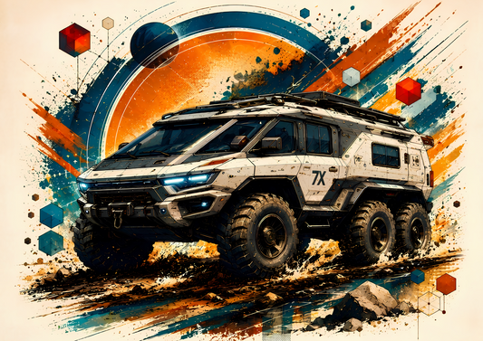 Futuristisk Expeditionfordon Poster – Offroad Sci-Fi Väggkonst A2 & A3