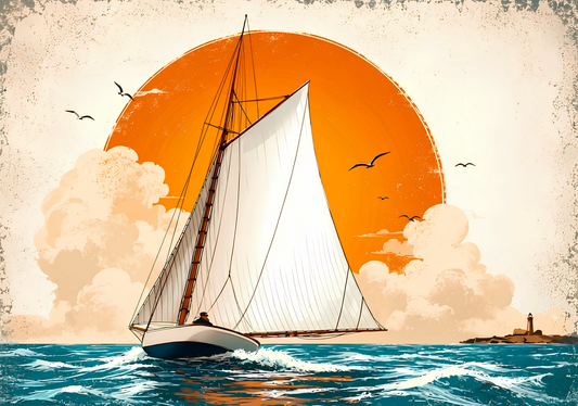 Sailboat Poster – Nautical Coastal Wall Art A2 & A3