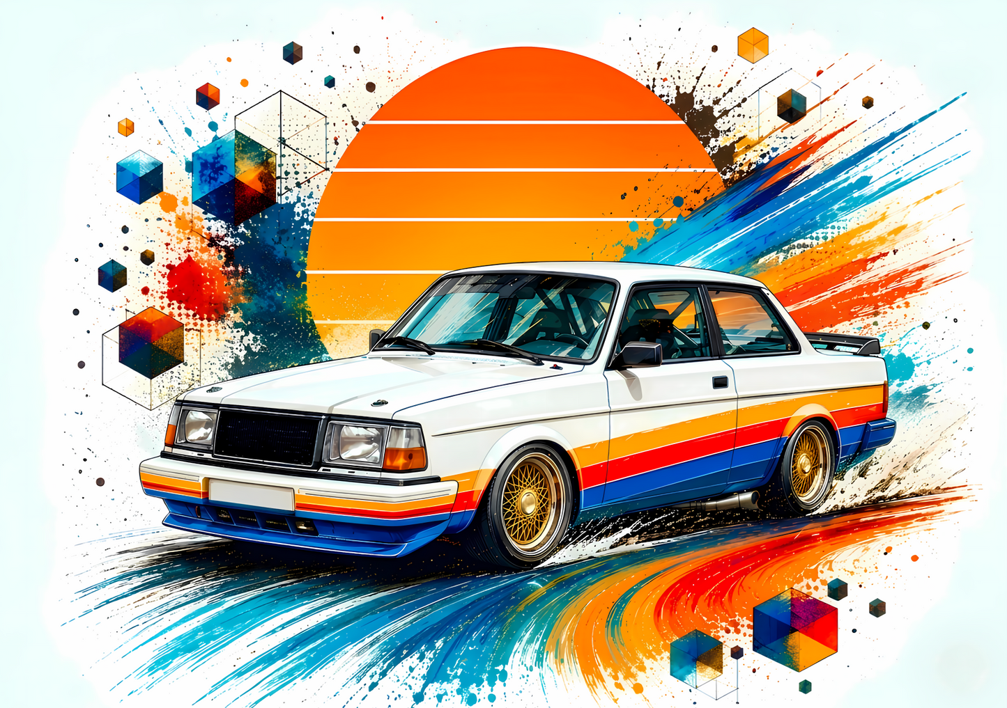 Retro Svensk Klassiker Poster – Vintage Bilkonst Väggkonst A2 & A3