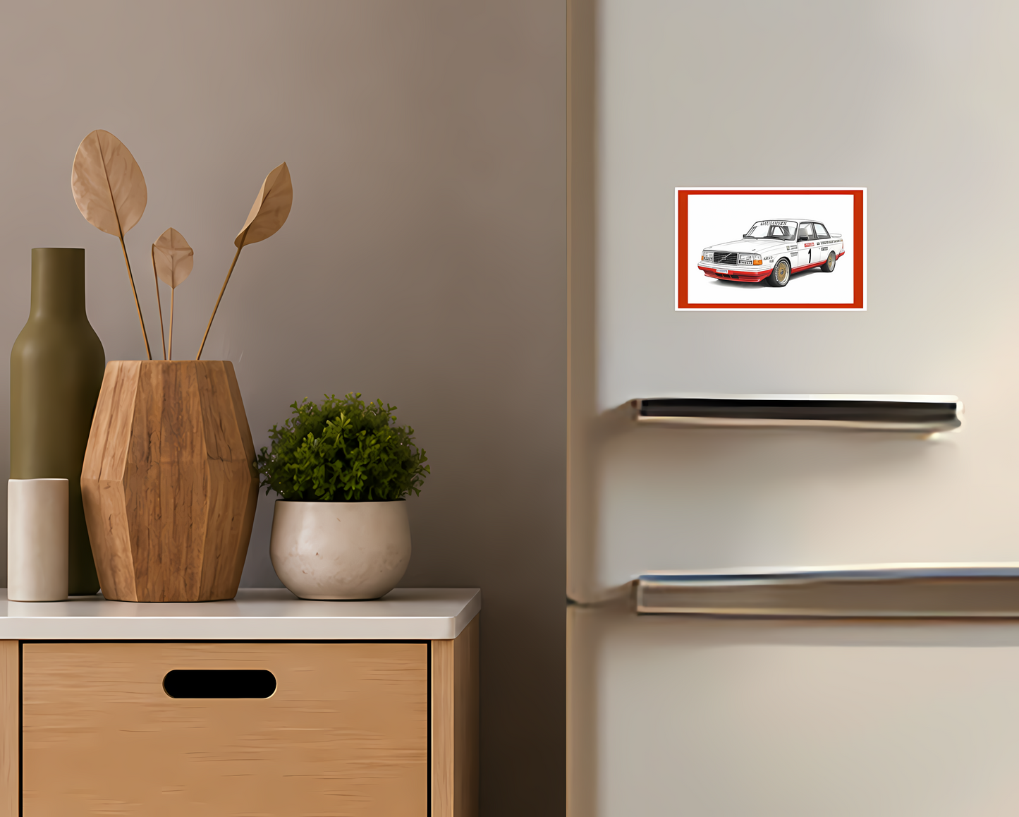 Klassisk Sportsedan Magnet för Kylskåp – Premium Retro Motorsportkonst för Bilentusiaster
