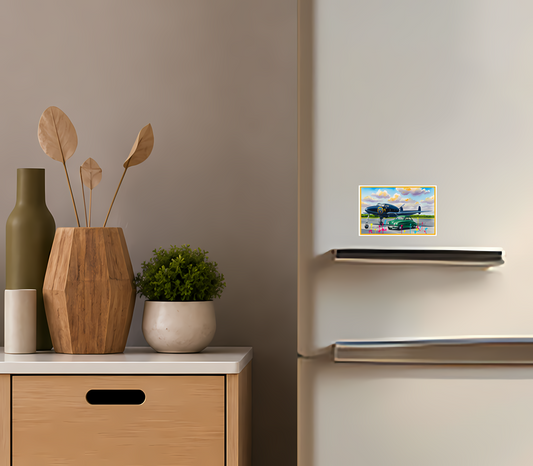 Retro Flyg- och Bilmagnet – Vintageinspirerad Dekoration för Kylskåp & Hem