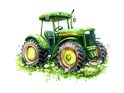 Grön Traktor Klistermärke – Lantligt Motiv 10 cm